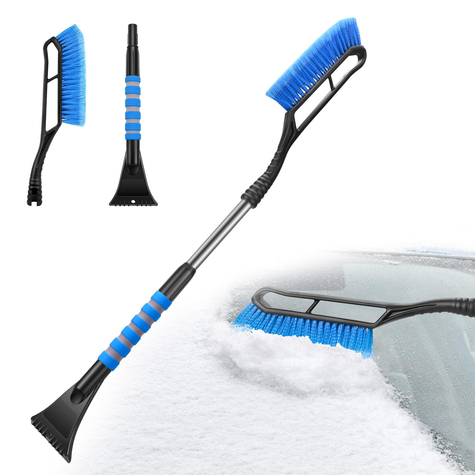 Erconsso Sneeuwborstel Met IJskrabber,Uitschuifbaar Zwaar Belast