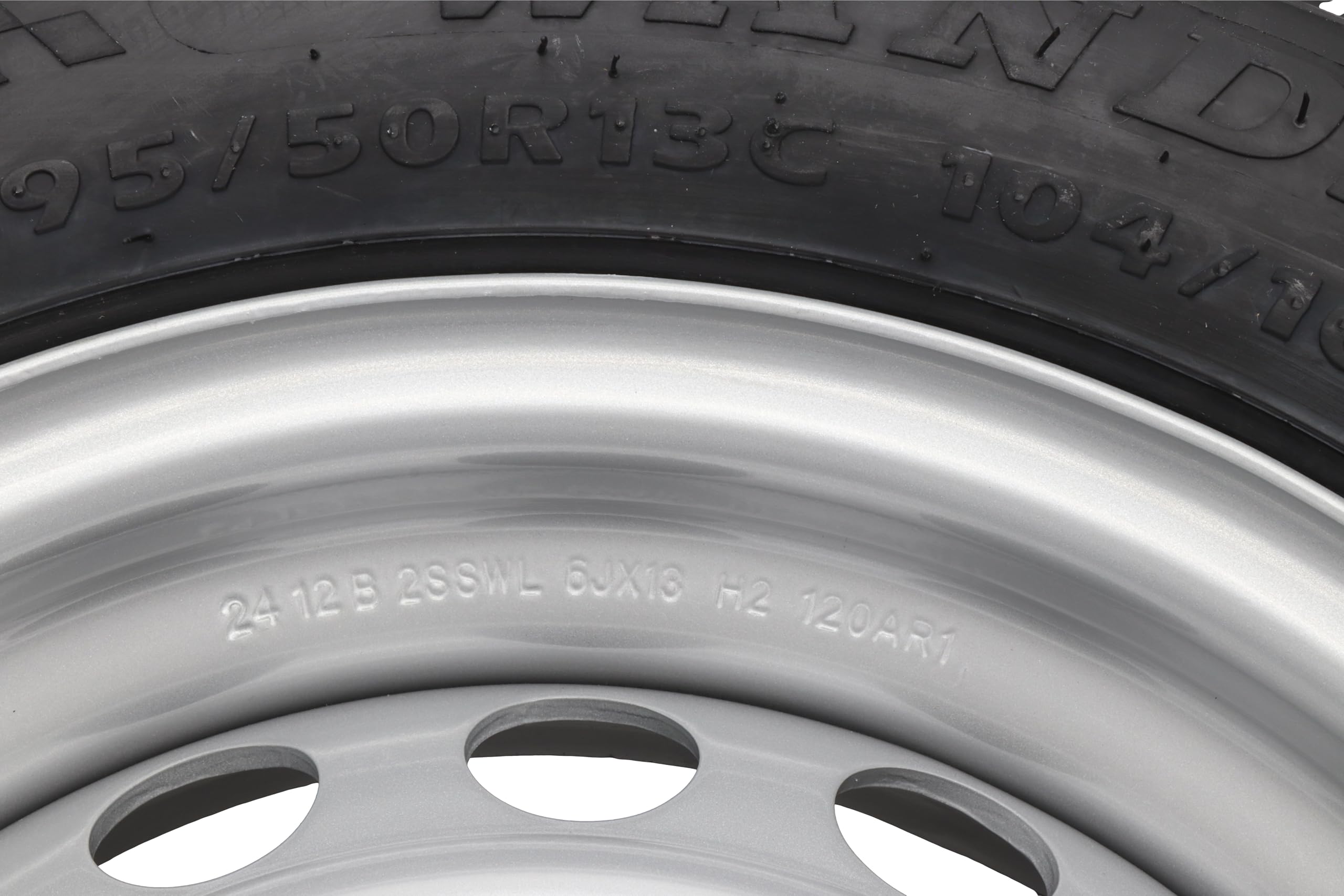 trailer parts4u Ruota completa 195/50 R 13 C per rimorchio + caravan, Pneumatici per camion su cerchione a 5 fori 6J x 13H2 ET30 LK 112 x 5, Acciaio (Steel)