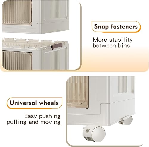 Miniatura 3 de Contenedores de almacenamiento grandes de 102 cuartos de galón con tapa, organizador de almacenamiento de plástico para sala de estar, dormitorio,