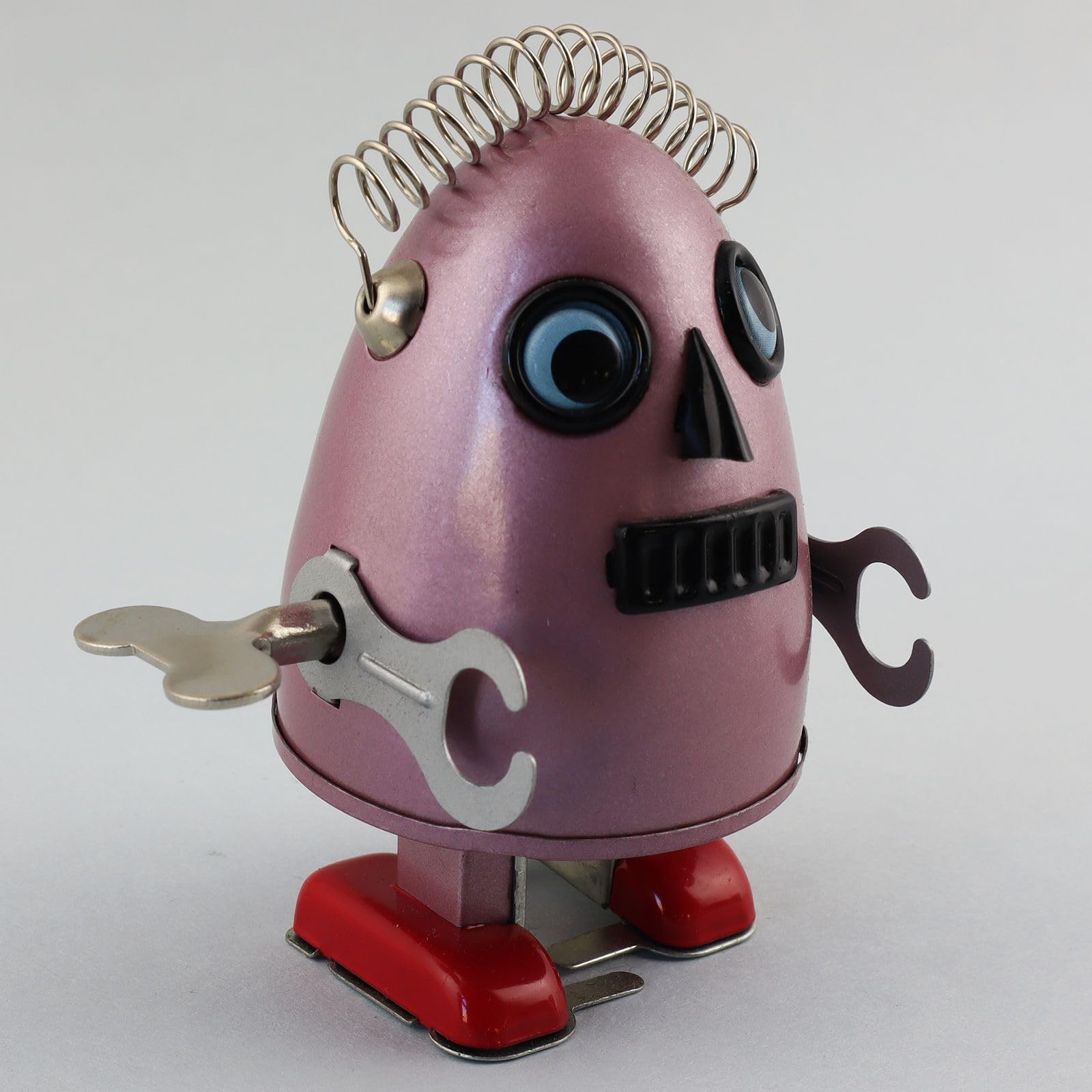 Freak Scene Robot Giocattolo - Robot Uovo - Rosso - Bordeaux - Robot di Latta - Giocattoli da Collezione