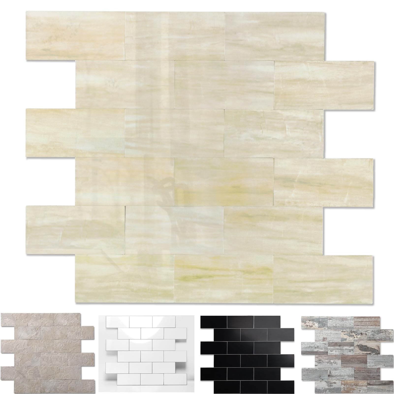 2026 New Upgrade Peel and Stick Backsplash Tile, Peel and Stick Wall Tile for Kitchen, Bathroom, Fireplace, Laundry (Light Orange, 5 Packs)