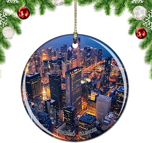 Miniatura 10 de Weekino Illinois Chicago Wrigley Field USA - Adorno para árbol de Navidad, decoración colgante para colgar, colección de recuerdos de viaje por