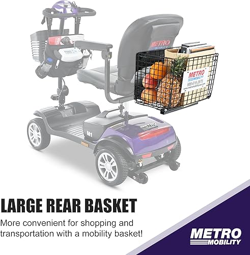 Miniatura 28 de Metro Mobility Patinetes con asiento para adultos, personas mayores, viajes, scooter motorizado eléctrico de 4 ruedas, 2 baterías extraíbles