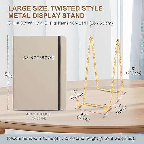 Miniatura 2 de Soporte de exhibición de caballete para platos, soportes grandes de 8 pulgadas, caballetes de alambre de metal trenzado para mostrar platos