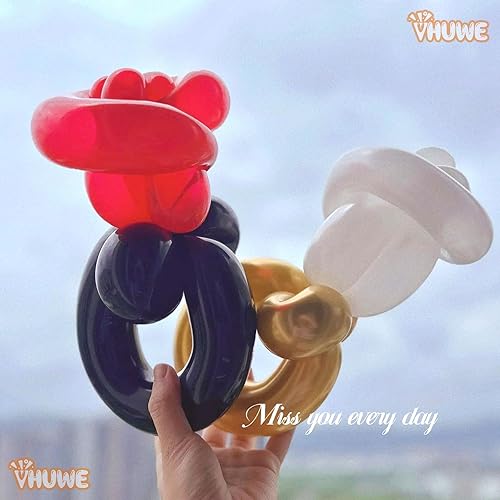 Miniatura 7 de 260 globos rojos, gruesos, paquete de 100 globos largos torcidos mágicos delgados para arco de globos, animales, payaso, niños, cumpleaños, fiesta,