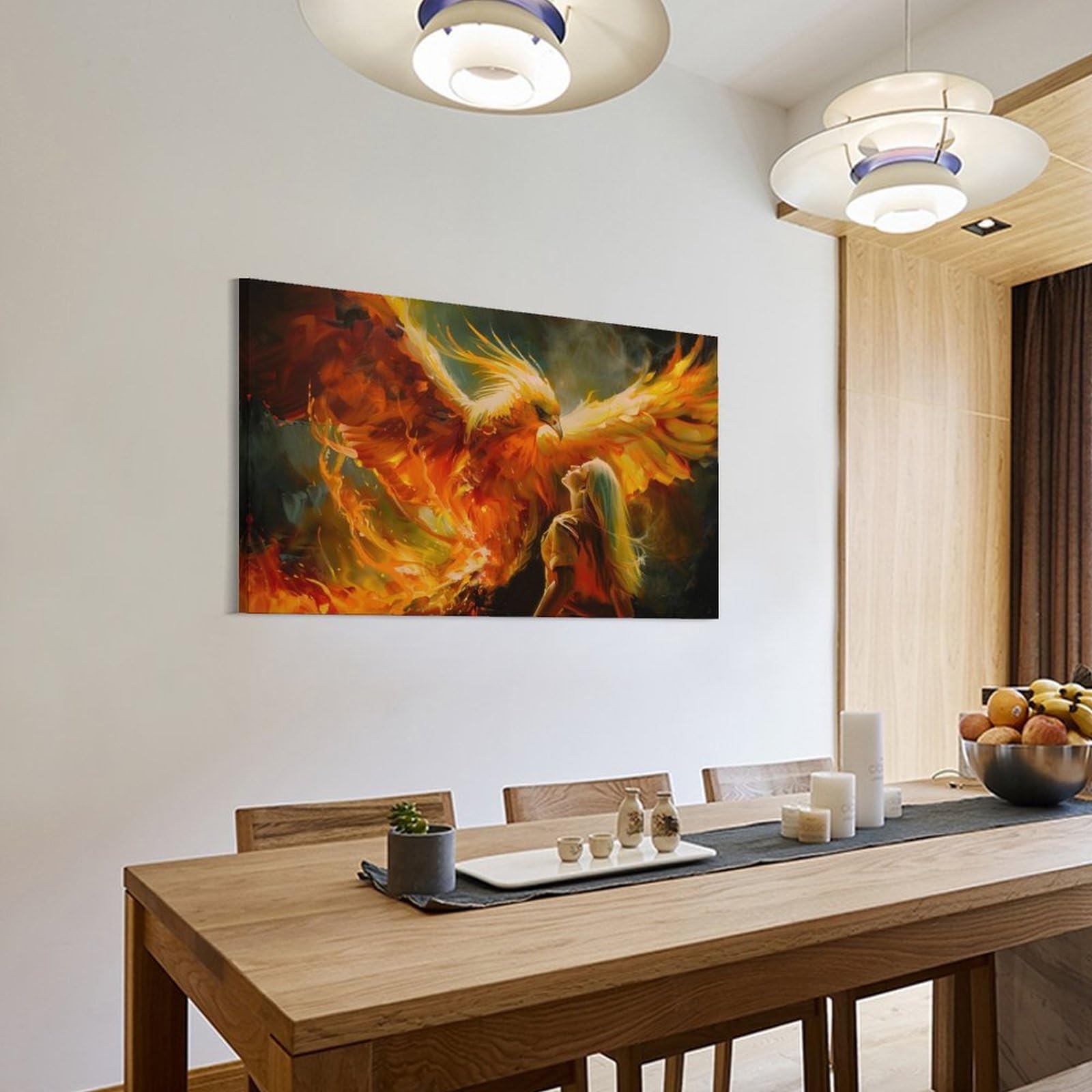 QEOPGNE Fire Bird Flamebird Phoenix Rising Cool Poster Canvas Wall Art Aesthetic Posters & Prints Wall Decor For Bedroom Living Room Paintings Pictures Wall Decor Framed Unframed 20x30inch(50x75cm - View #7