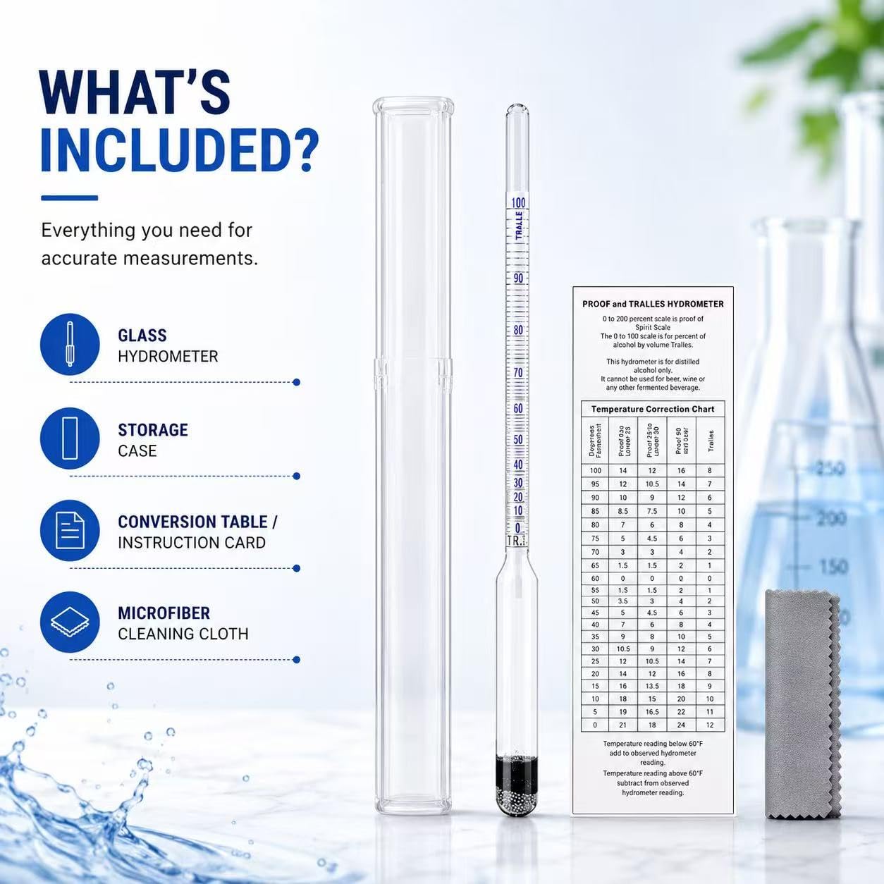 Pokiphip Hydrometer - Alcohol Proof & Tralle Scale -3