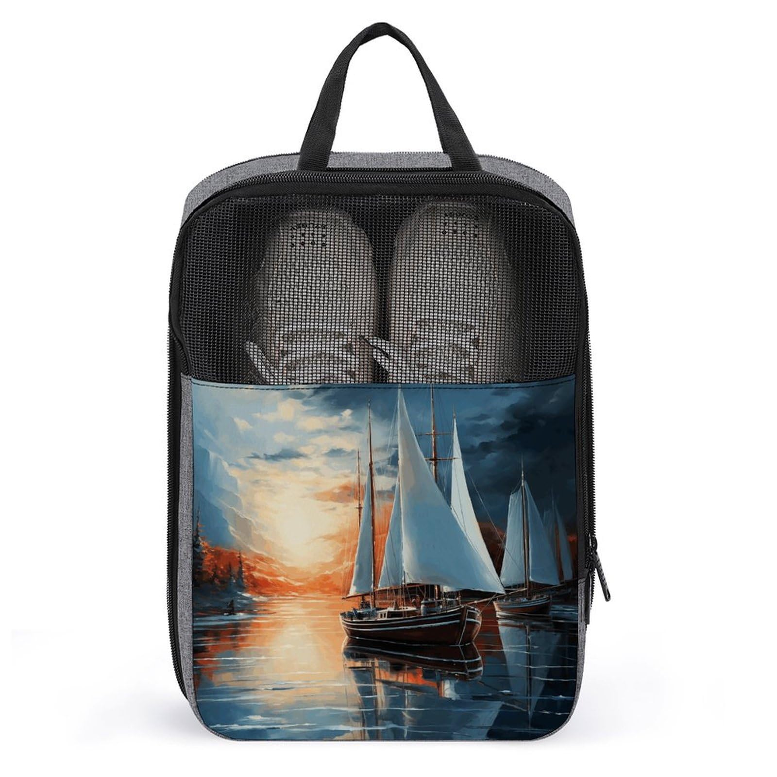 Sac à chaussures pour optimiser les petits espaces avec ce rangement gris - 7