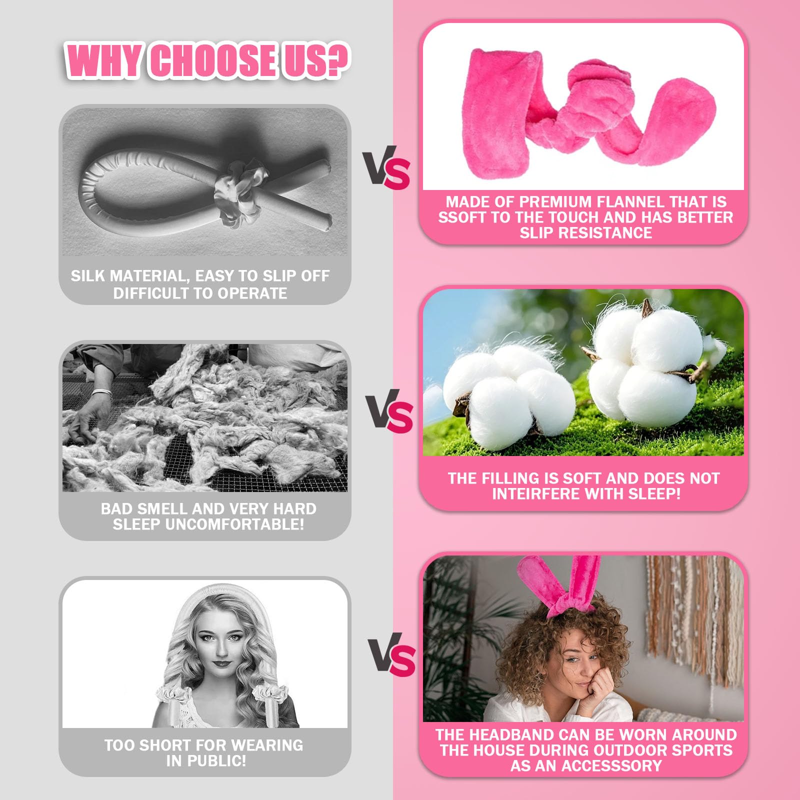 No-Heat Hair Curlers Set, Heatless Hair Curler Velvet, Heat Free Curls Overnight, Headband Hair Curlers - Image 2
