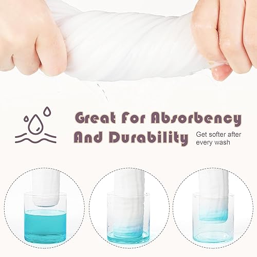 Miniatura 5 de Ease Cubs Paños de muselina para eructos, grandes, 100% algodón, para niños y niñas, artículos esenciales para bebés, extraabsorbentes y suaves,