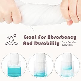 Ease Cubs Muslin Burp Cloths Large 100% Cotton Hand Washcloths for Boys & Girls, Baby Essentials Extra Absorbent and Soft Burping Rags for Newborn Registry (White & Green, 24-Pack, 20 X10)