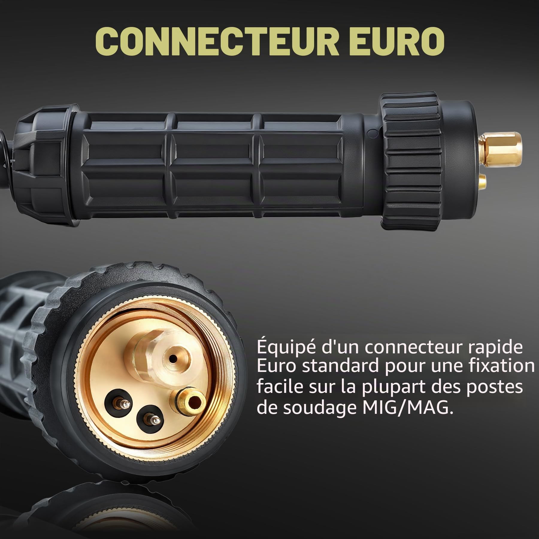 Kit de Torche à Souder MIG/MAG MB15AK 3M avec 22 Pièces accessoires de soudage, Connexions en Cuivre Pur et Poignée Ergonomique, pour le Soudage au CO² en Atelier et Industrie