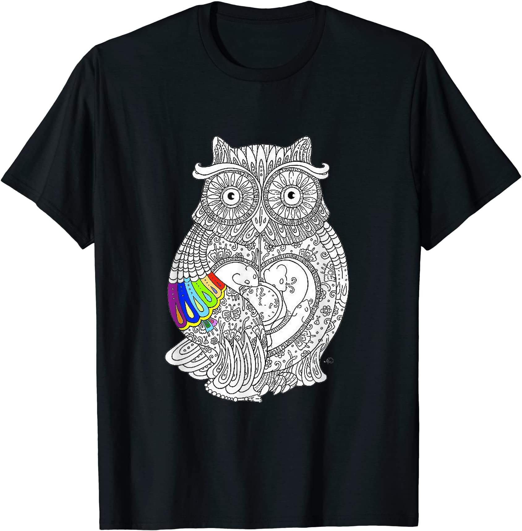 Owl coloring t shirt - adult coloring books t shirt T-Shirt