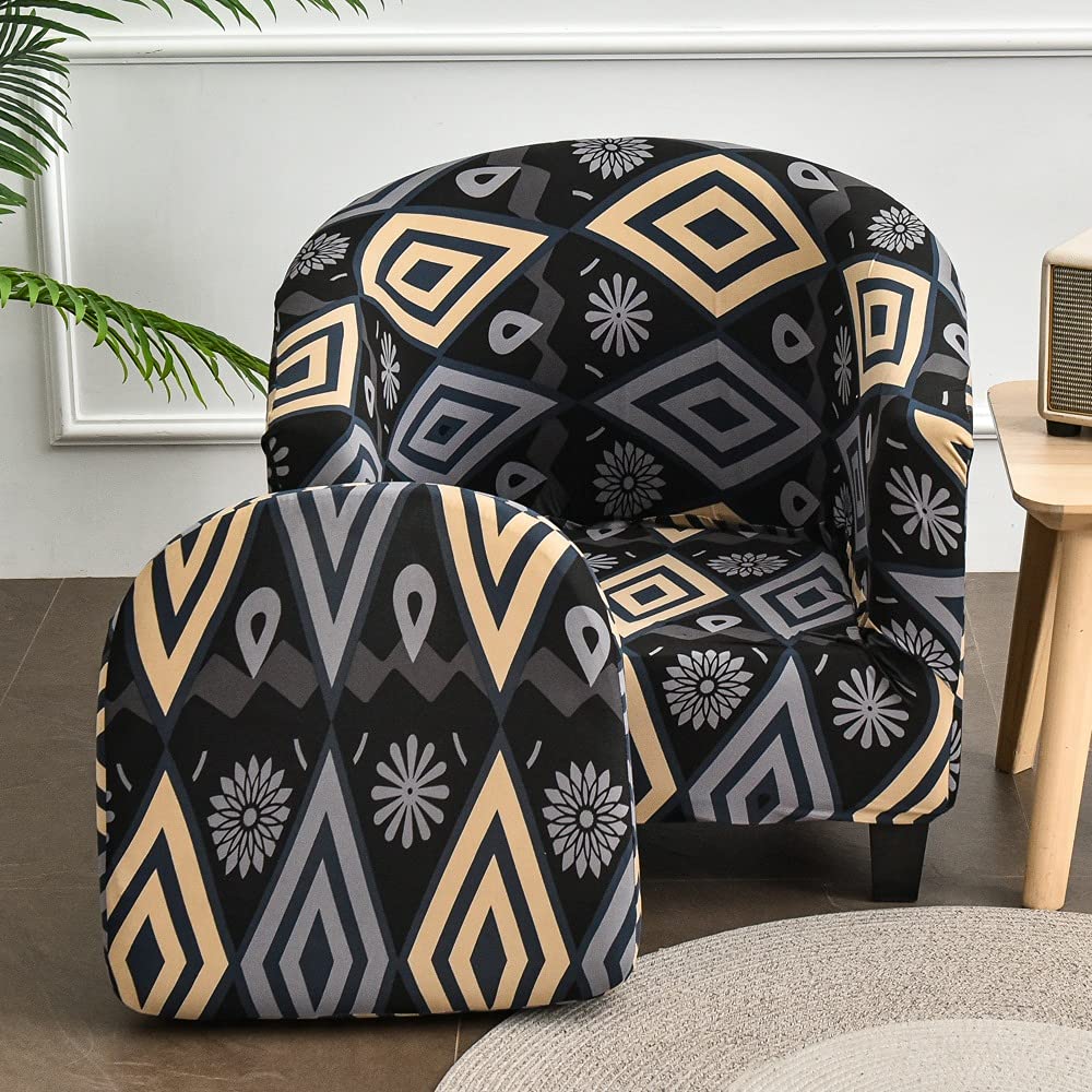 Morbuy Housse Fauteuil, 2 Pièce Housse Fauteuil Club Extensible Housse de Fauteuil 1 Place Chesterfield Housses de Fauteuils, pour Salle à Manger, Café, Bar, Réception (Feuille d'érable