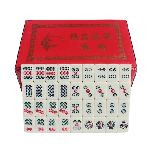 Miniatura 6 de Juego de Mahjong, 144 piezas de mini azulejos Mahjong, juegos completos de mesa Mahjongg, juego clásico de Majiang para adultos y adolescentes Huibei