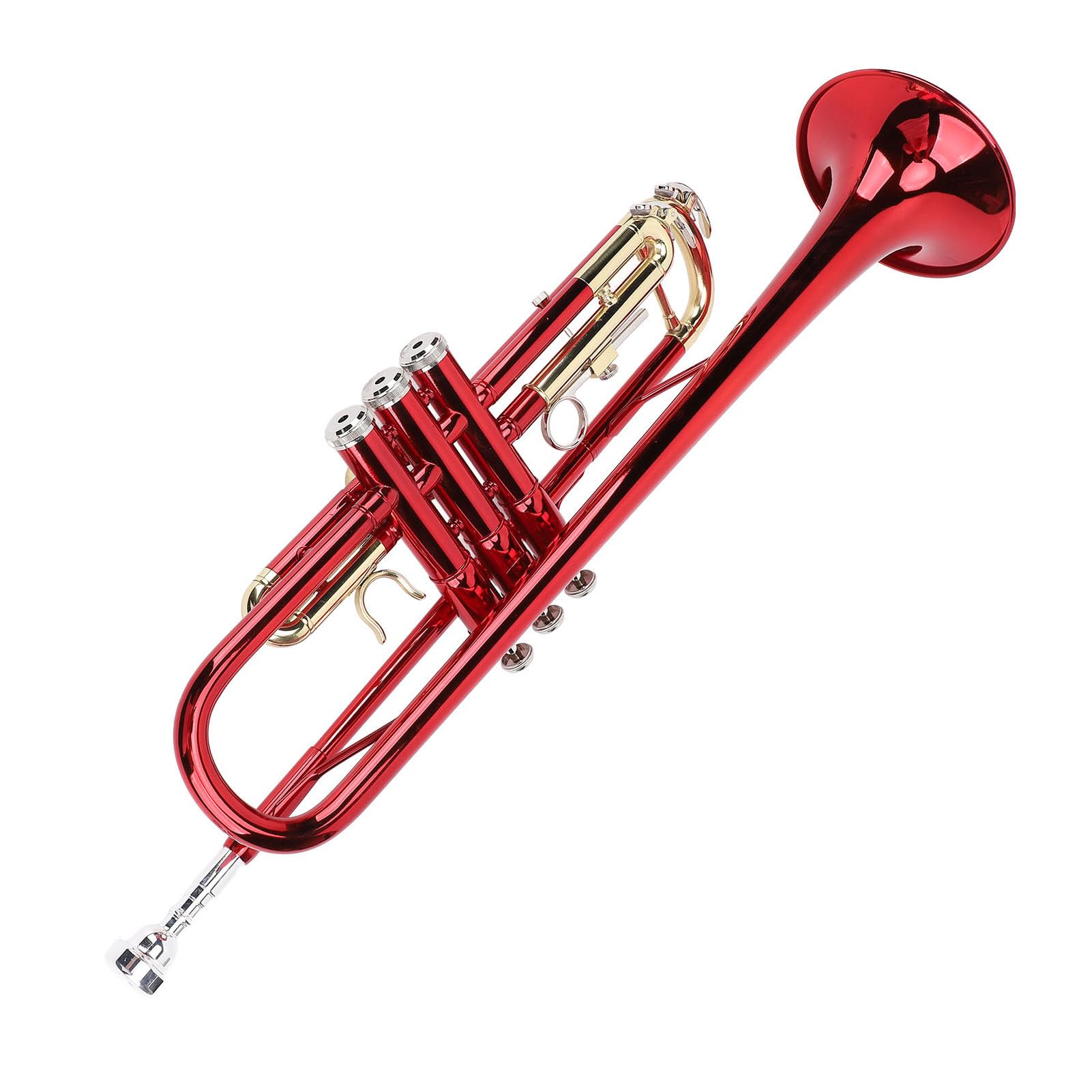 Kadimendium Zestaw Trąbkowy Gold Keys Bb Trumpet Orchestra Instrument Muzyczny z Futerałem dla Entuzjastów Muzyki