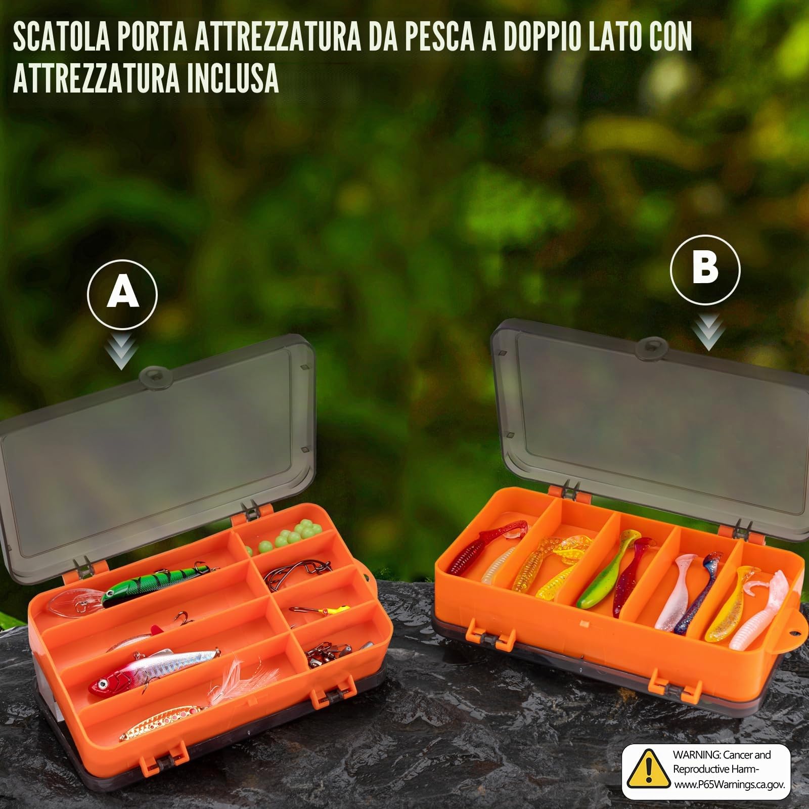THKFISH Canna da pesca e mulinello Combo con zaino, kit telescopico con mulinello da pesca con esche, pinze e pinza per labbro di pesce per adulti