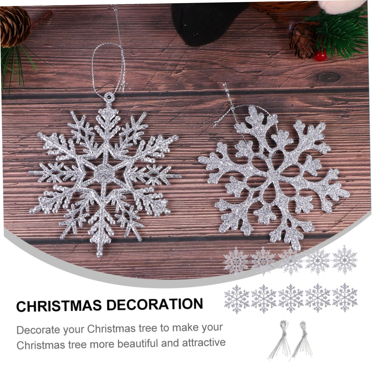 Amosfun 3 Sätze Weihnachtsschneeflocken Schneeflocke Weihnachtsbaumschmuck Weihnachtsfeier Liefert Dekorationen Weihnachtsdeko Christbaumanhänger Schneeflocke Aus Plastik Stück * 3