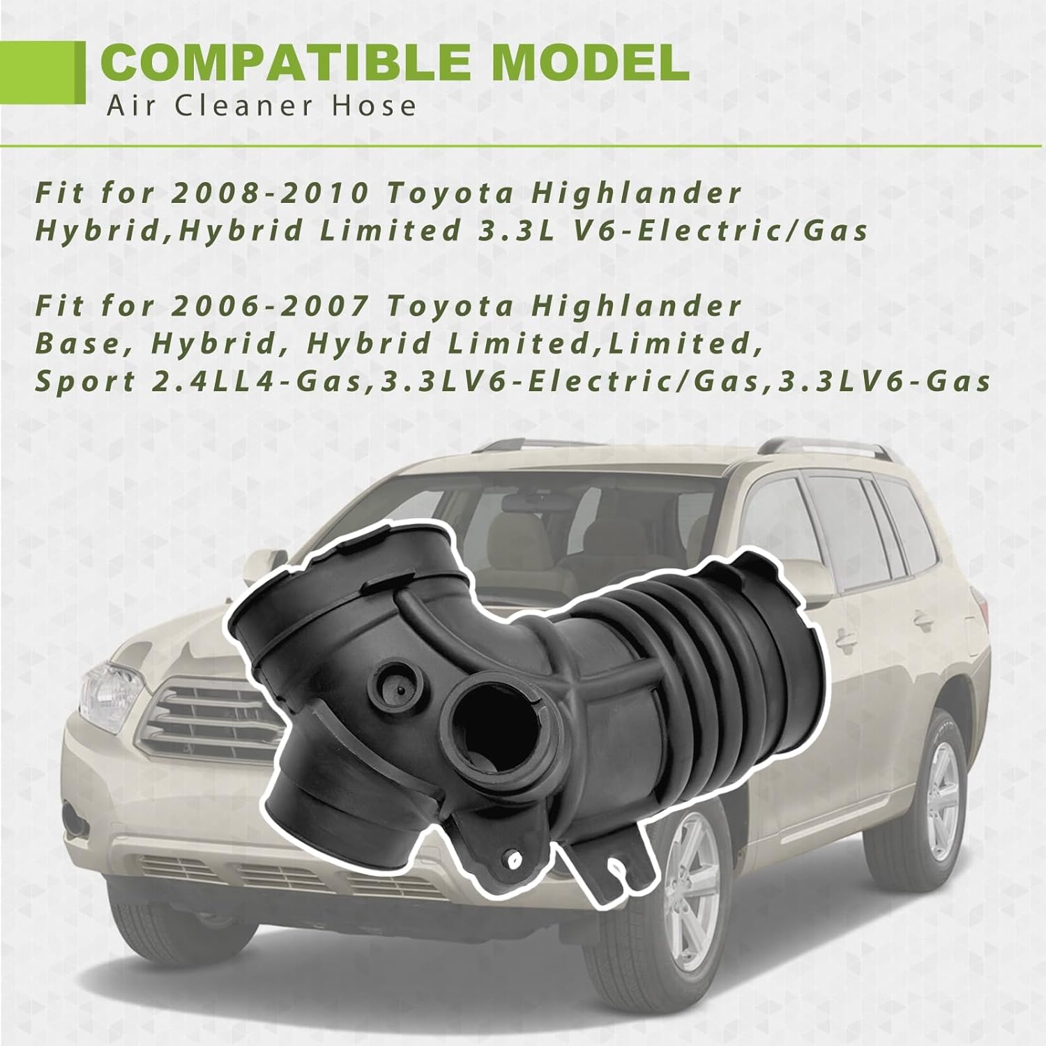 17881-20140 Intake Hose fit for 2006-2010 Toyota Highlander-1788120140 Air Cleaner Hose