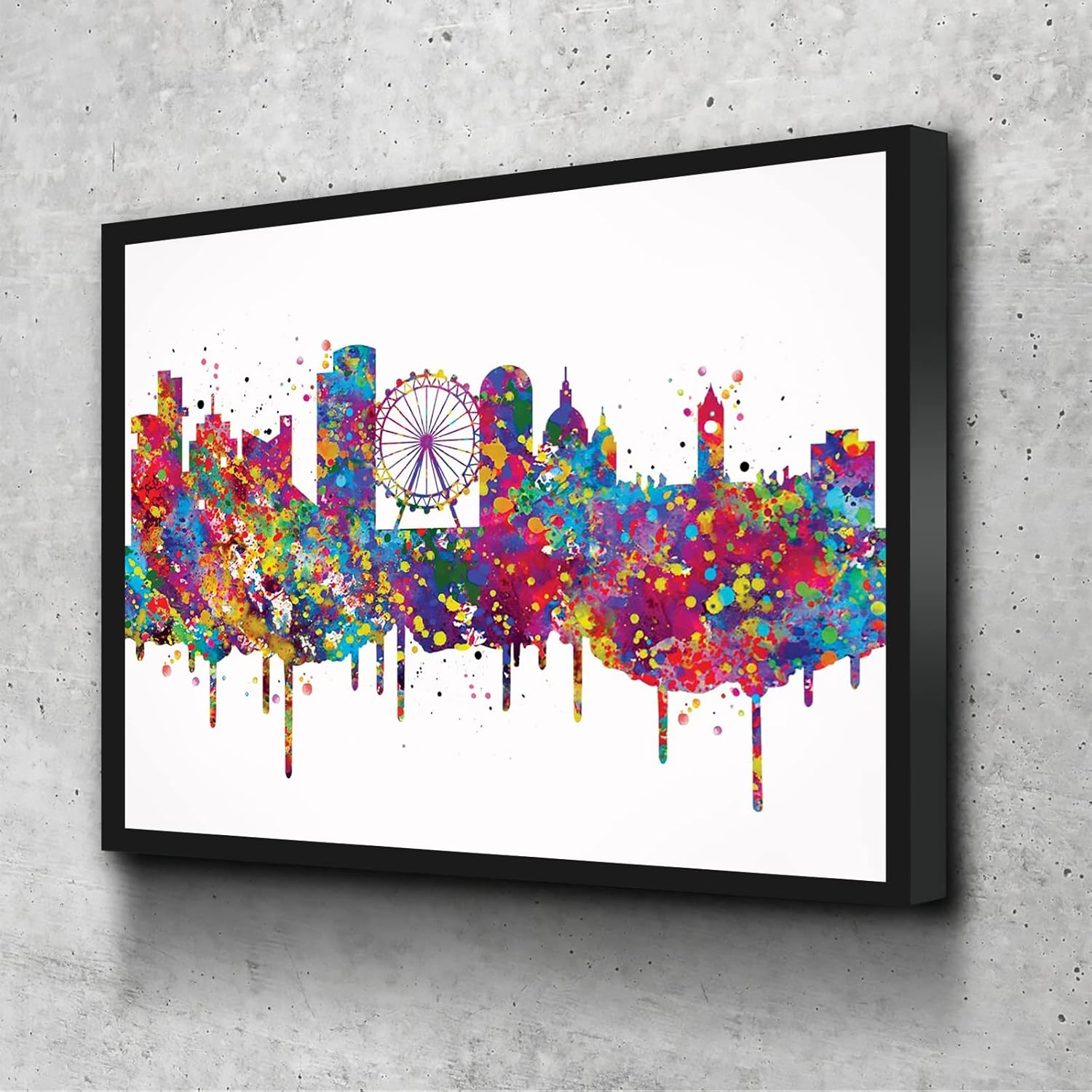 Living Room Art Wall Decor,Manchester Skyline England Watercolor Print