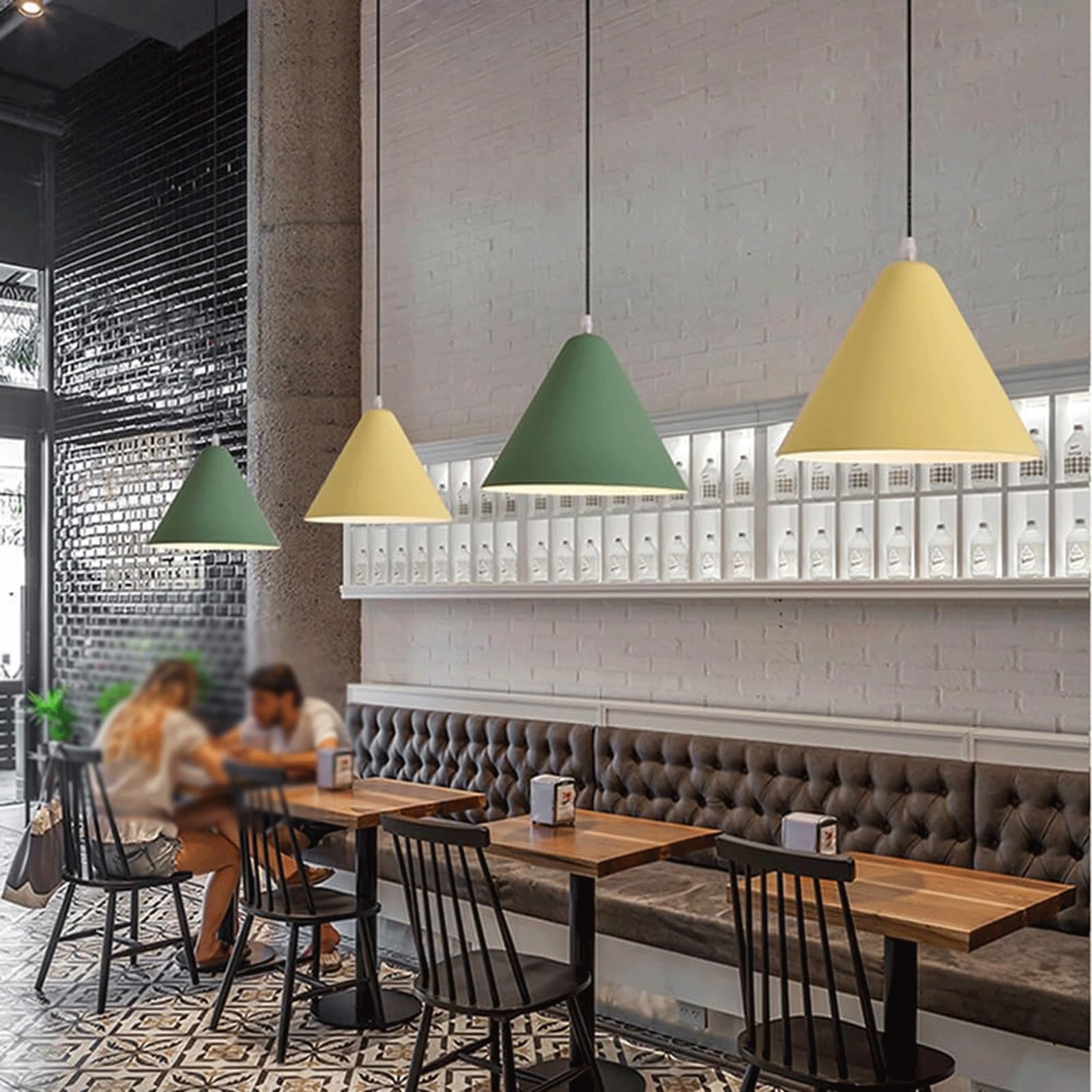 Nowoczesna wisząca oprawa oświetleniowa 1-punktowa metalowa stożkowa lampa wisząca styl skandynawski aluminium pojedyncza lampa wisząca na wyspę kuchenną (biały, S)