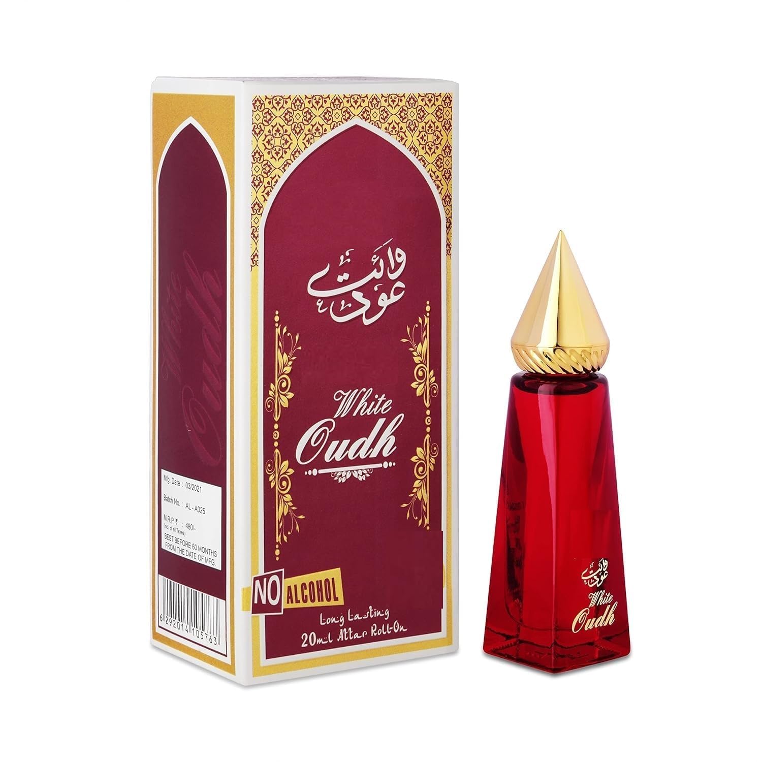 White Oudh | Alcohol Free | Attar Roll On | Long Lasting Fragrance For Men & Women | 20ml