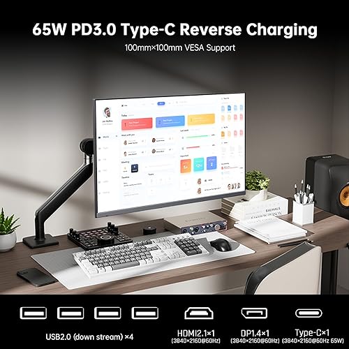 Miniatura 7 de KTC Monitor inteligente 4K de 32 pulgadas, Google System UHD (3840x 2160) Monitor inteligente con altavoces, licencia de Netflix, PD tipo C de 65 W,