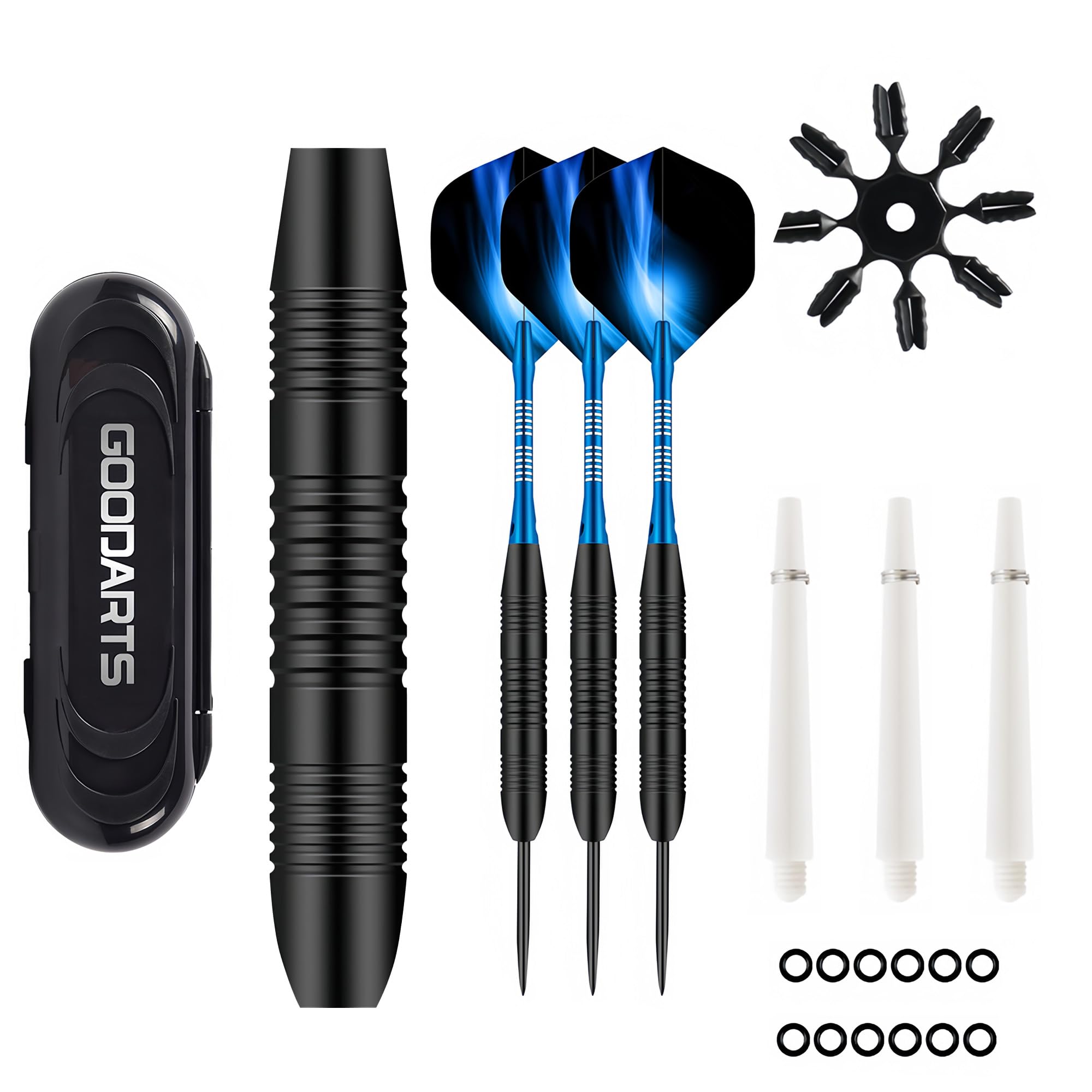 BOBITALK 1 Set Steel Darts,3 Aluminum Dart Shafts Steel Tip Darts Set Professional Dart Beginner or Professional
