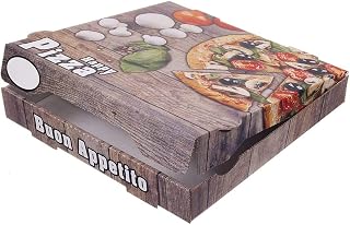TOP 100 Pizzakartons Pizzaboxen braun NYC New York 4,2cm hoch Piccante Verschiedene Größen zur Auswahl (20x20x4.2cm)