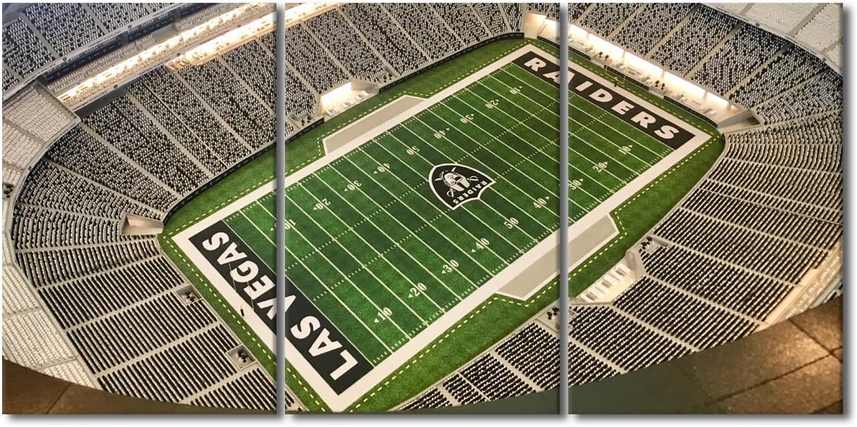 TUMOVO American Football Wall Art Raiders Sports Posters Canvas Print Picture Sports Stadium Artwork for Boys Bedroom Living Room Decorations Stretched and Framed Ready to Hang, 48" Wx24 H