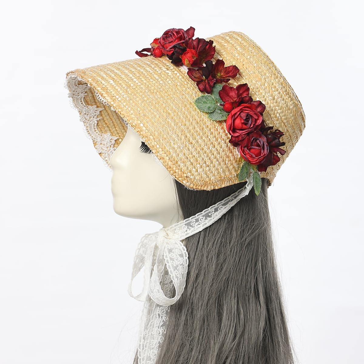 CAMDOM Women Tea Party Sun Hat Wide Brim Hat Roll up Cap Beach Hats Party Fancy Dress Accessories, Style-05