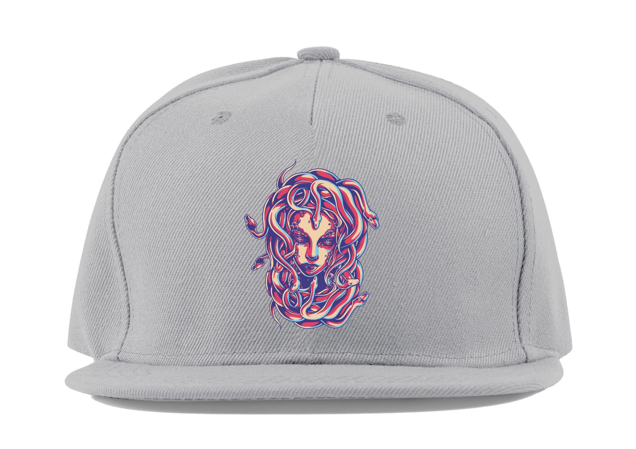 Casquette baseball Medusa en coton gris bonnet visière plate style grec - 3