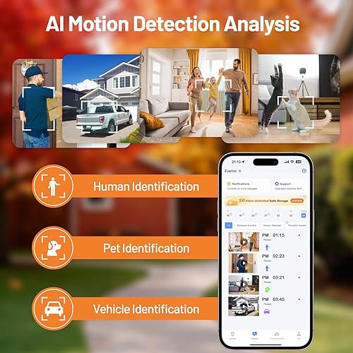 Miniatura 5 de Cámara de seguridad de ventana de 3MP 2K para el hogar, detección humana WiFi6 AI 5G2.4GHz, alertas en tiempo real, visión nocturna a color ChroMax