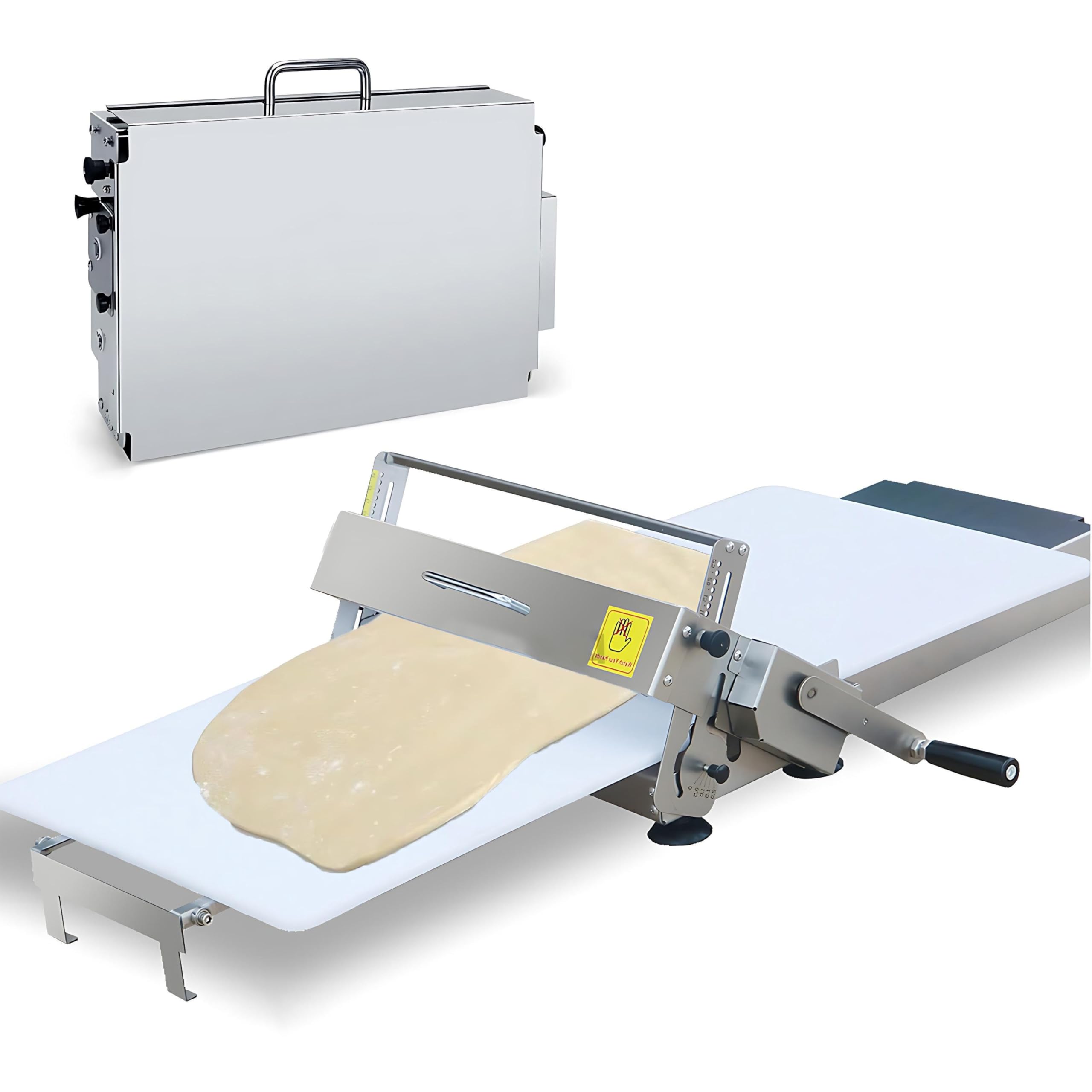 Laminoir à PâTe Professionnel, Laminoir RéVersible pour PâTe FeuilletéE et Fondante, Laminoir Manuel, éPaisseur RéGlable de 0 à 25 mm, Laminoir Pliable pour Boulangeries Width11.81in
