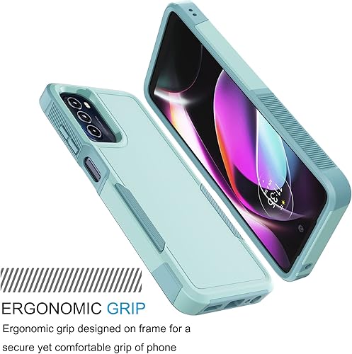 Miniatura 2 de Tekcoo Funda para Motorola Moto G 5G 2022 Moto G (2022) XT2213 con 2 protectores de pantalla de vidrio templado parachoques texturizado