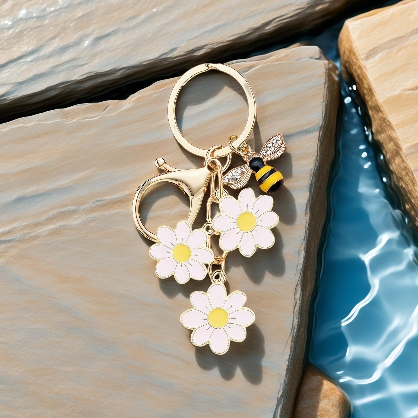 Cute Flower Keychain Keys Charm Gifts for Women Key Ring Decor Purse Charms for Handbags Bag Accessories - Image 2