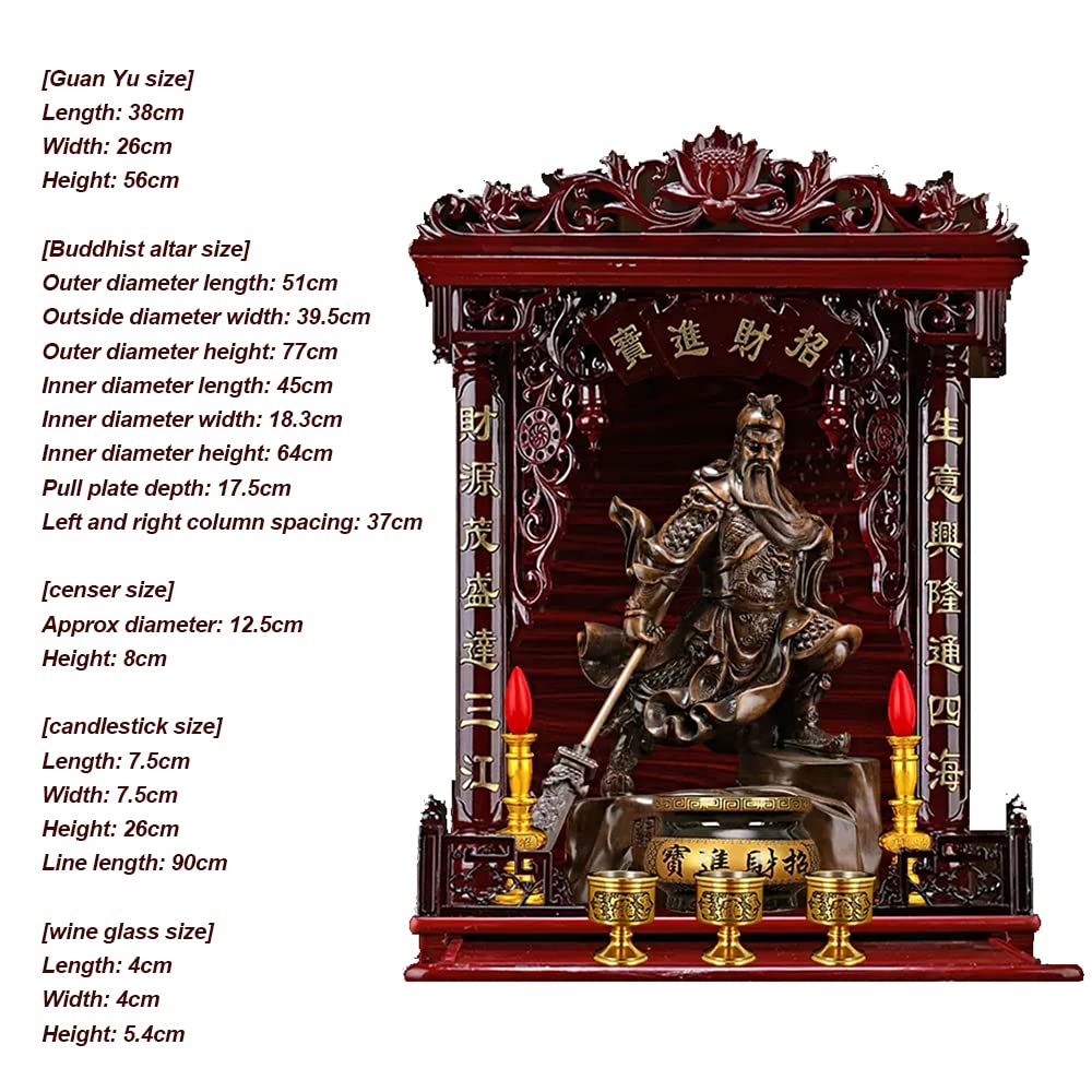 Wu Caishen Guan Yu Set, Including Buddha Statue + Incense Burner +