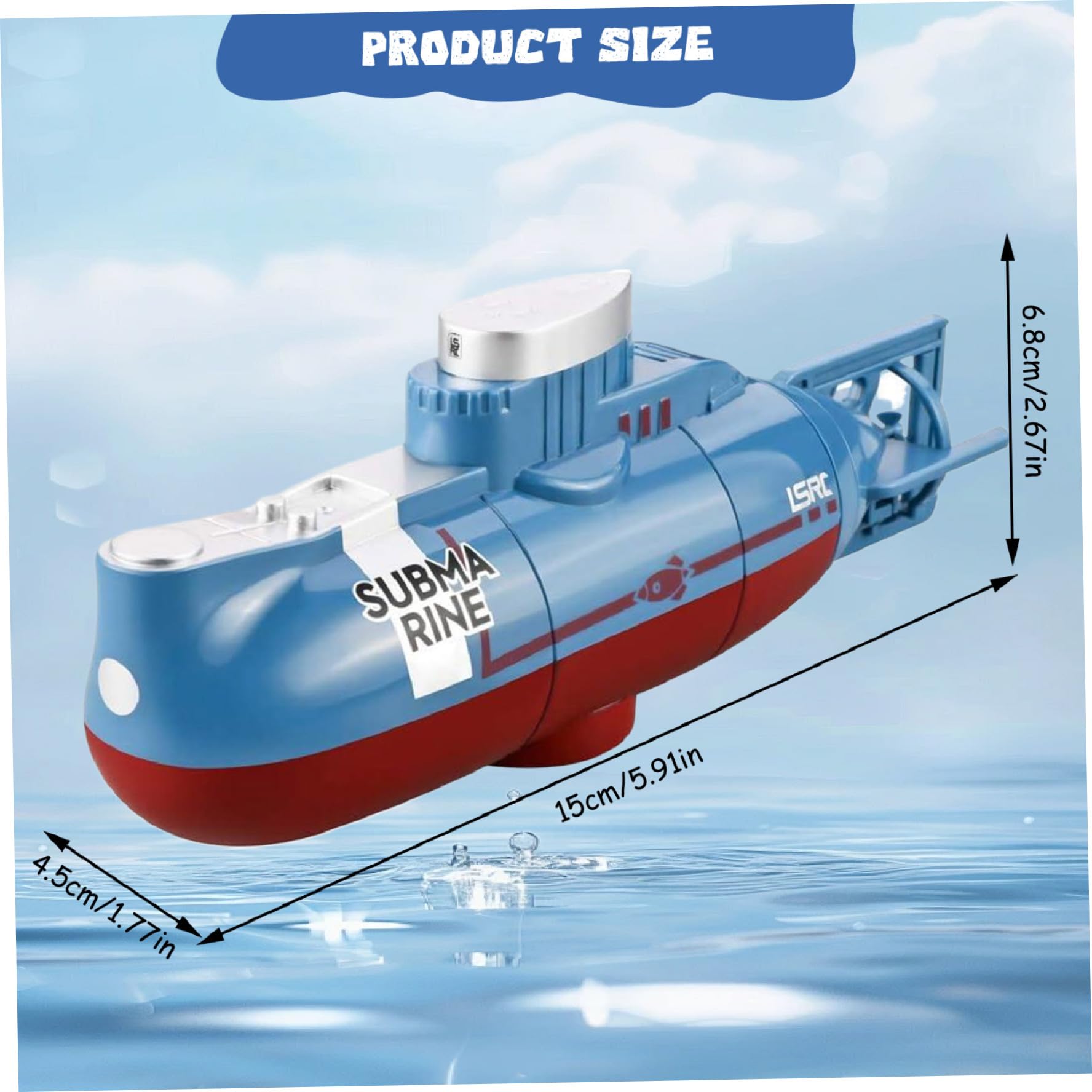 Submarino de Control Remoto Azul, Submarino RC tododireccional para Piscinas y Tanque de Agua