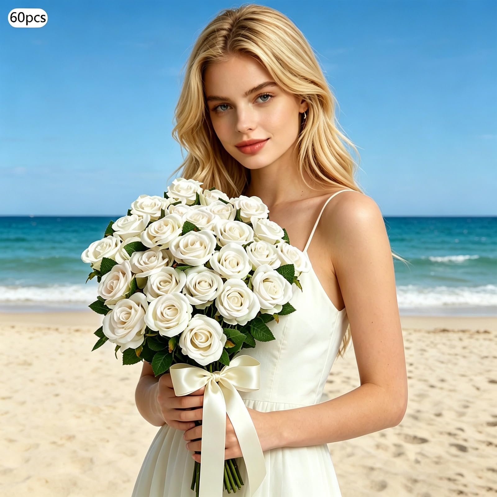 Künstliche Rosen, 60 Stück, Samt, Seide, für Dekoration, Haus, Hochzeit