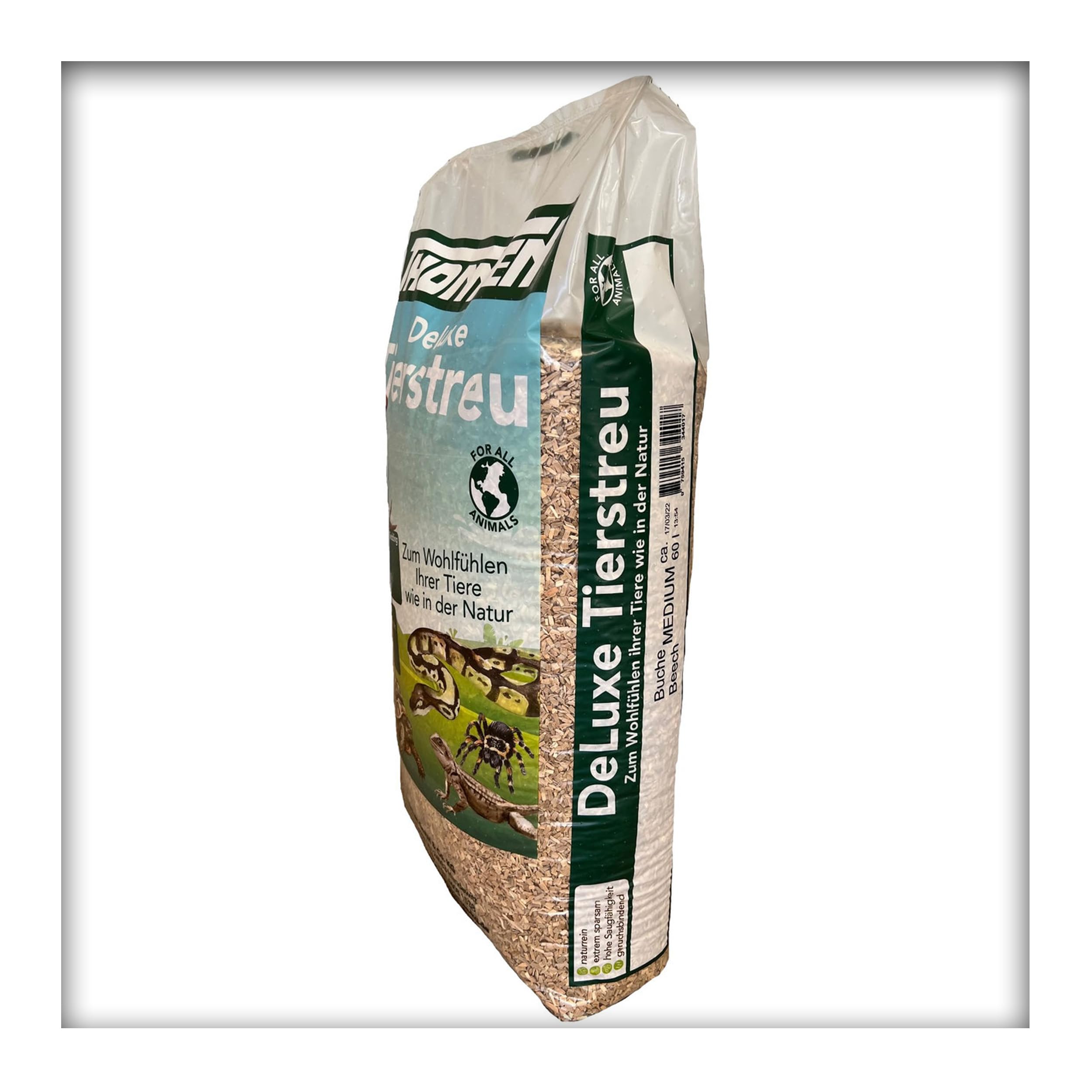 30 kg Deluxe Tierstreu Medium Buchenholz-Granulat Vögel, Nager, Reptilien