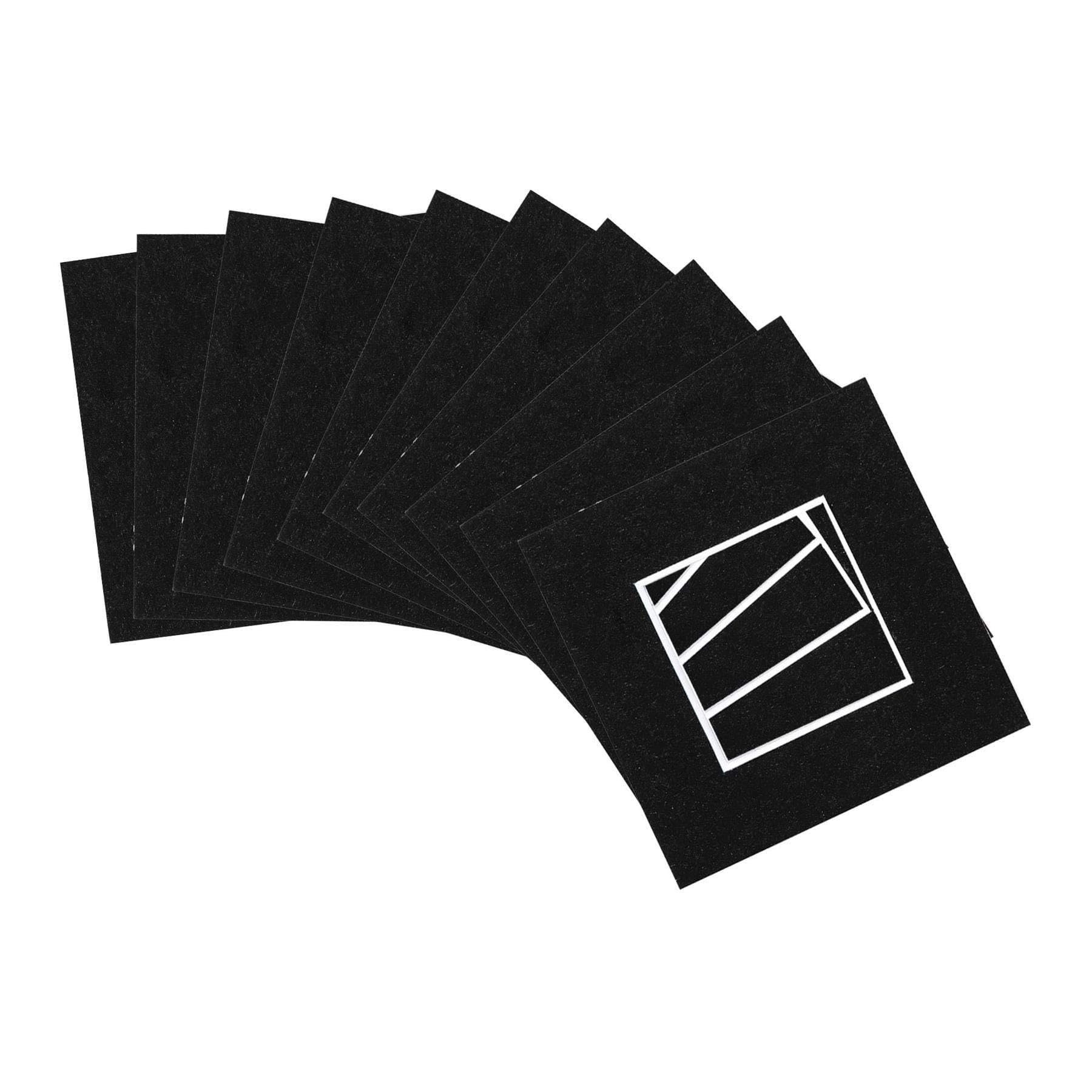 Picture Mounts for 4 x 4"" Frames - Photo Size 2 x 2"" - Black - Pack of 10