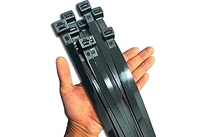 Pack of 40 Oversized, Resilient Cable Management Black Zip Ties