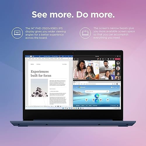 Miniatura 6 de Lenovo Laptop Ideapad 3i FHD de 14 pulgadas 2023, para negocios y estudiantes, Intel Core i5-1235U, 16 GB de RAM, SSD de 1 TB, teclado