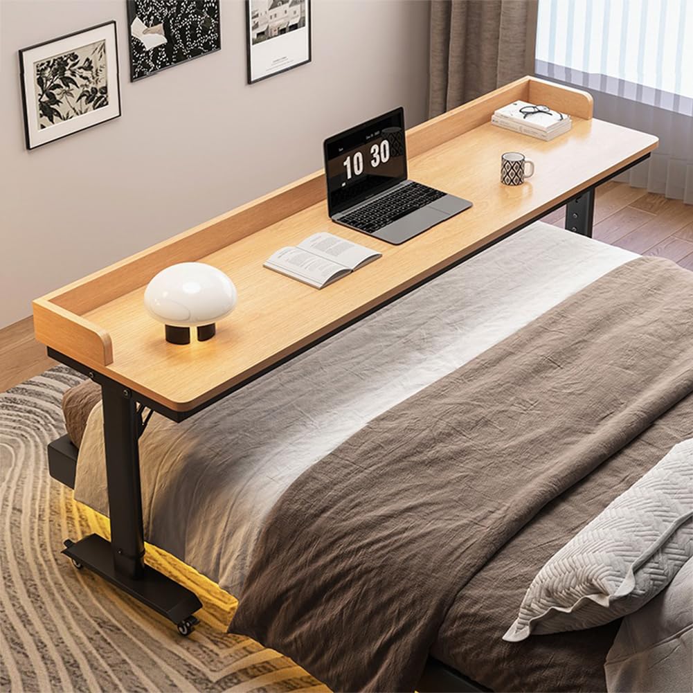 Amazon.co.jp: Hoshinoi ベッドテーブル キャスター付き オーバー