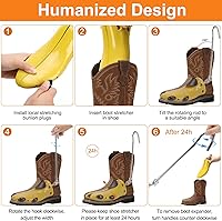 Vista 5 de Exshoiu Shoe Boot Stretcher for Cowboy Boots, Shoe Boot Expander for Thick Feet and Wide Feet, Adjustable Boot Widener