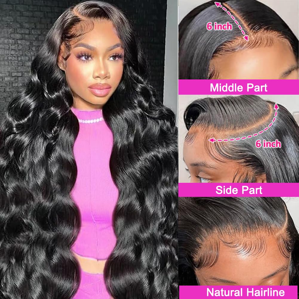 Amazon.com : IUPin 13x6 HD Lace Front Wigs Human Hair 250  display picture 3