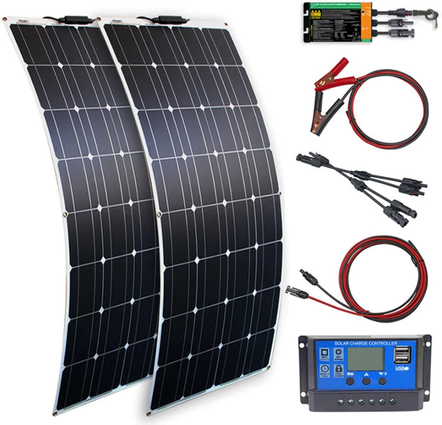 Solar Set Für Wohnmobile - 18W Panel Mit Akku & 300W Wechselrichter