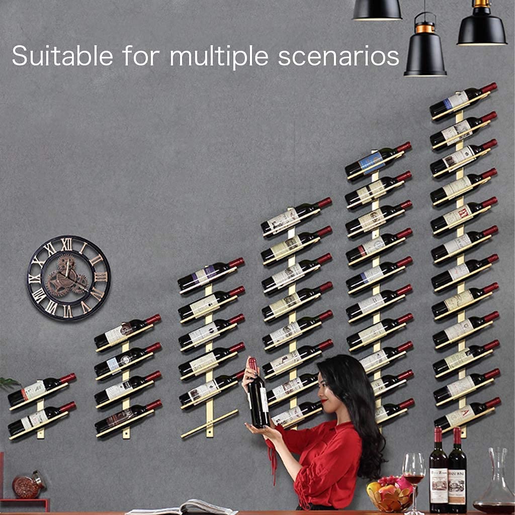 Portabottiglie da Vino in Ferro battuto a Parete può Essere impilato in Posizione obliqua Portabottiglie da Vino Espositore Decorativo per casa, Ristorante, Bar