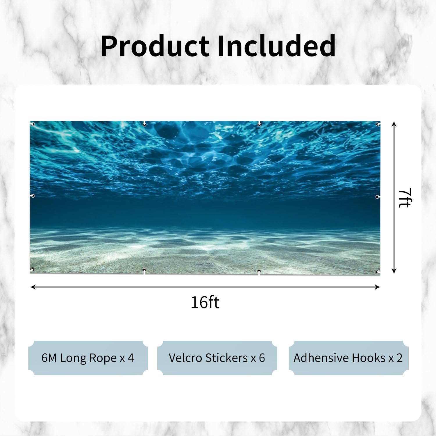 Sea Theme Garage Door Decorations 16x7ft Banner Backdrop Summer Beach Ocean Background Under The Sea World Birthday Party Garage Door Cover Mural Outdoor Indoor Decor