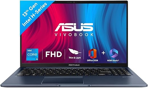 ASUS Vivobook 15, 15.6″ FHD, 13th Gen Intel Core i5-13420H, Thin & Light Laptop(16GB RAM/512GB SSD/Intel Iris Xᵉ iGPU/Windows 11/MS Office 365…